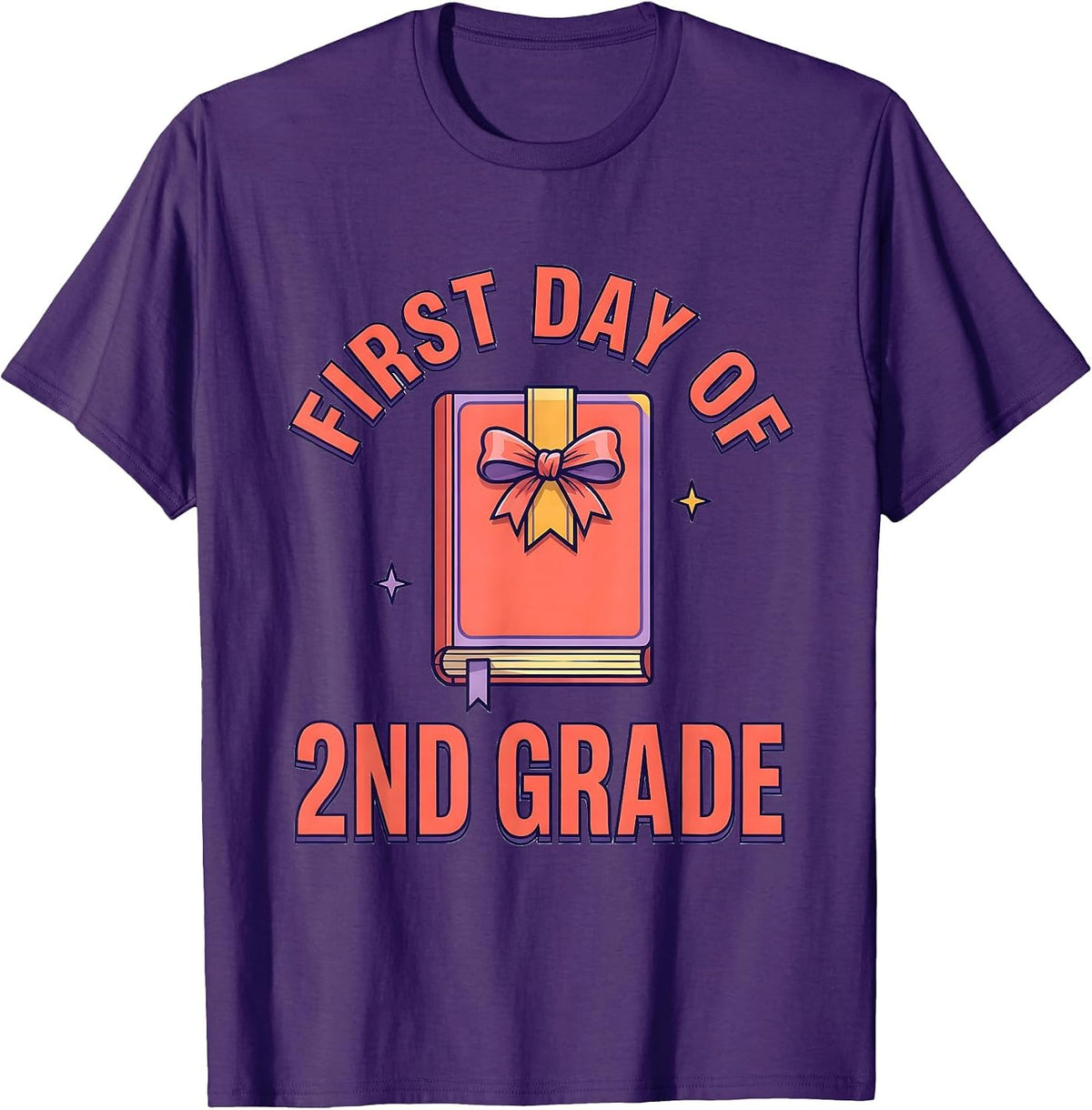 Men's First Day Of 2nd Grade Coquette Back To School Girls Kids T-Shirt - Purple
