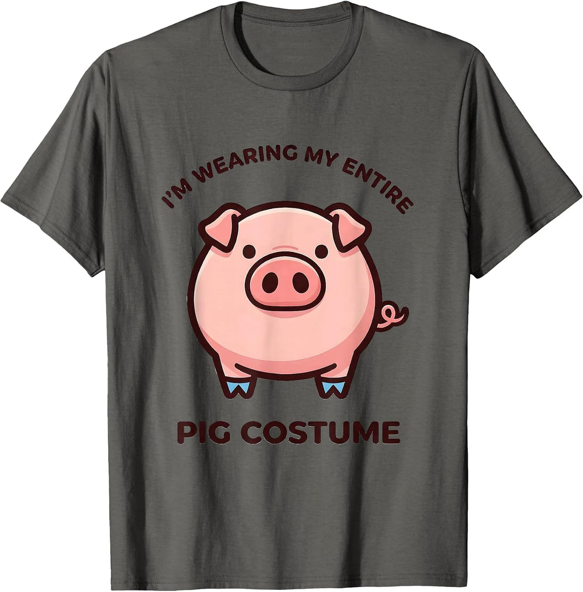 I’m Wearing My Entire Pig Costume Cute Kawaii Pig Lover T-Shirt - Asphalt Grey