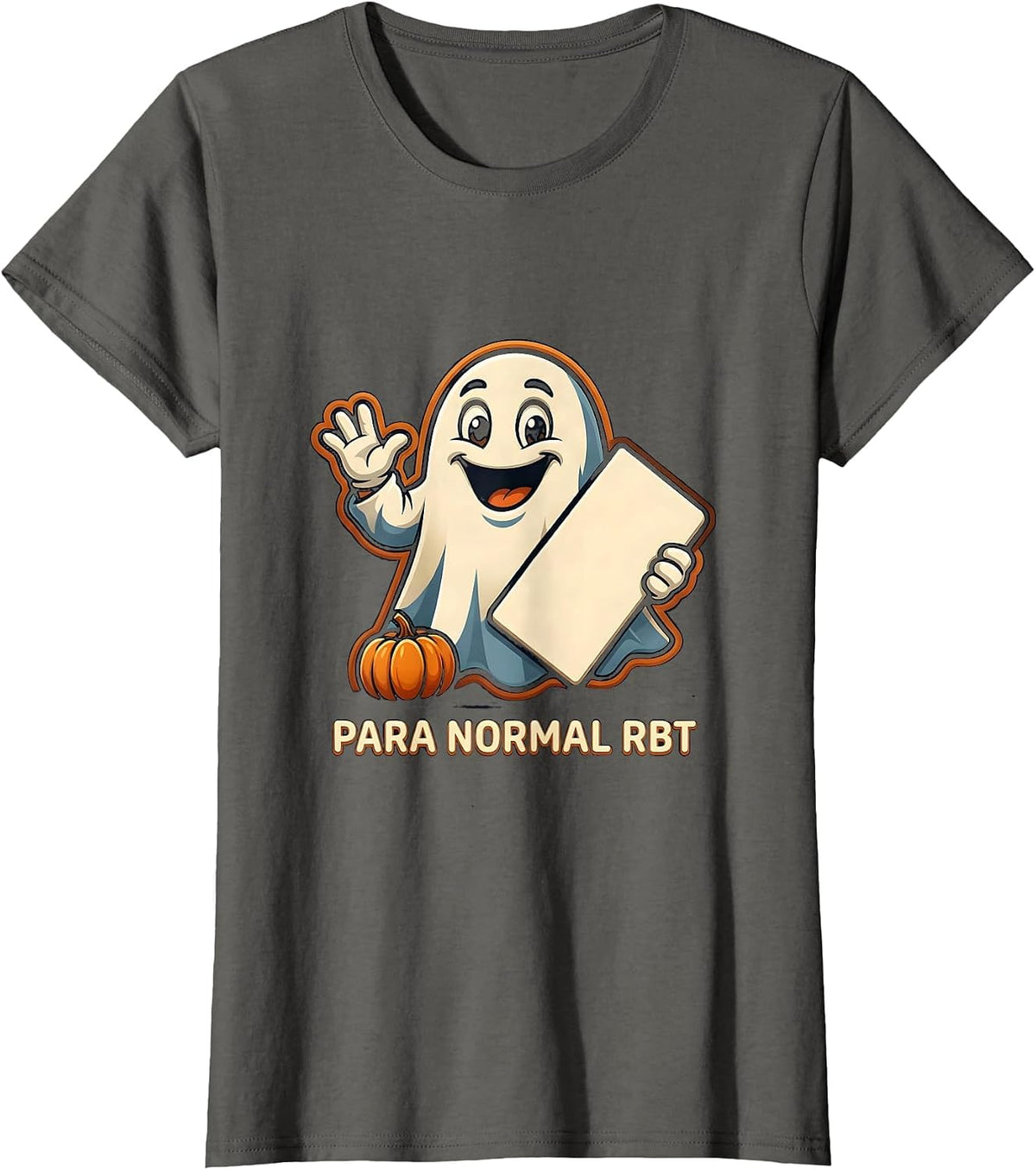 Women's Para Normal RBT Ghost Halloween Paraeducator Sped Teacher T-Shirt - Asphalt Grey
