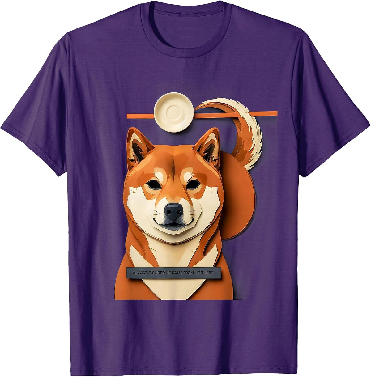Always Figured He Came From Up There Funny Shiba Inu Pet T-Shirt - Purple