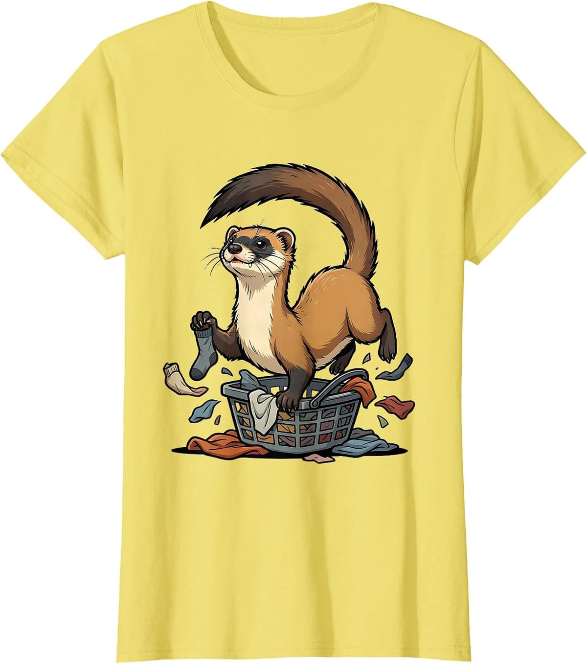 Masked Ferret Triumph Funny Ferret Lover Gift T-Shirt - Lemon Yellow