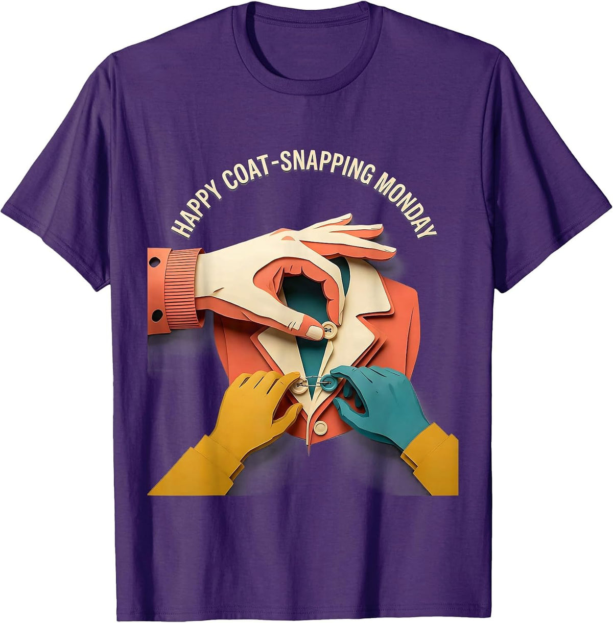 Men's Happy Coat-Snapping Monday Occupational Therapy OT Assistant T-Shirt - Purple