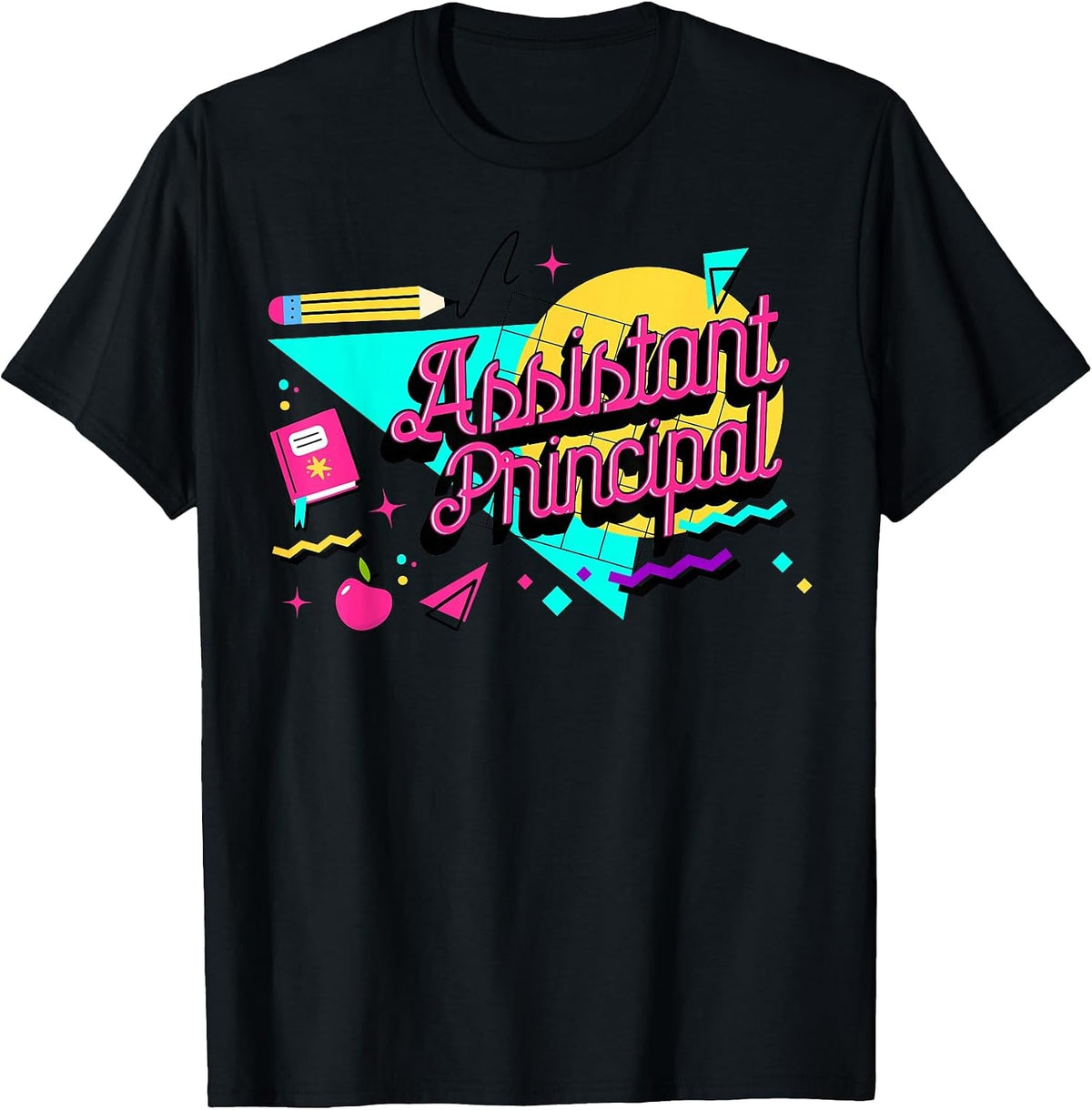 Assistant Vice Principal School Head Teacher 90s Retro T-Shirt - Black