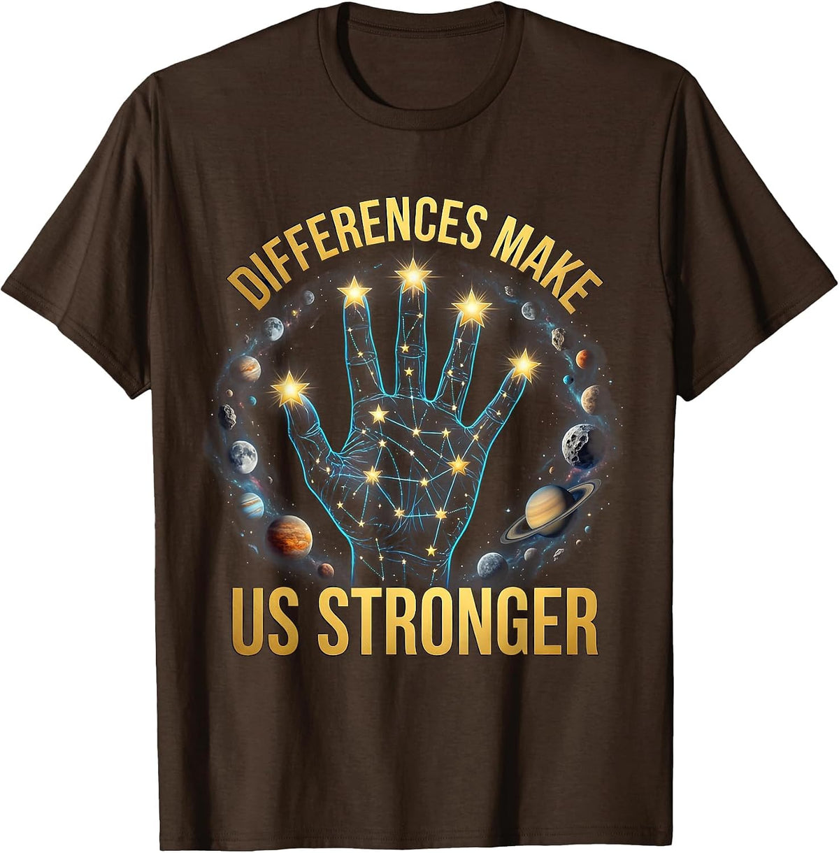 Differences Make Us Stronger Special Education Tee T-Shirt - Brown