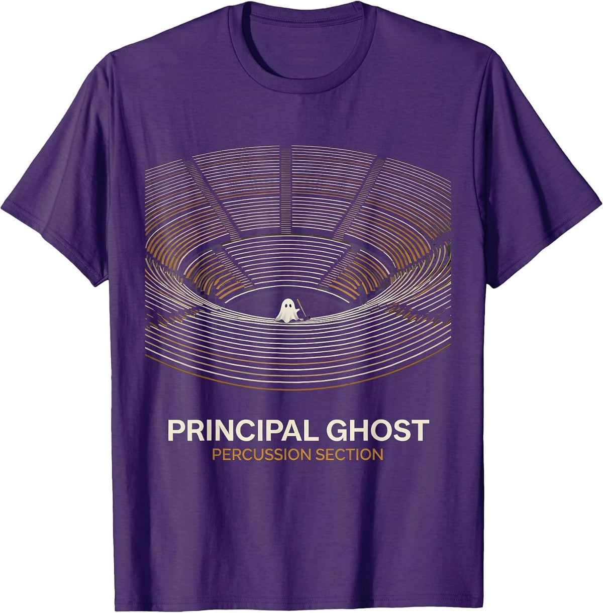 Principal Ghost Percussion Section Funny Music Teacher T-Shirt - Purple