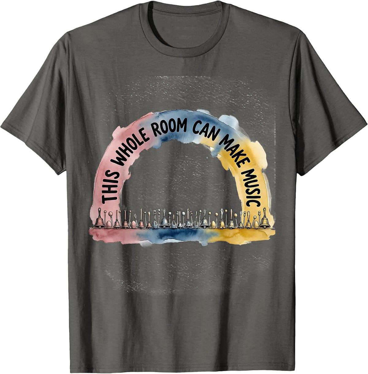 Men's This Whole Room Can Make Music Music Teacher Appreciation T-Shirt - Asphalt Grey