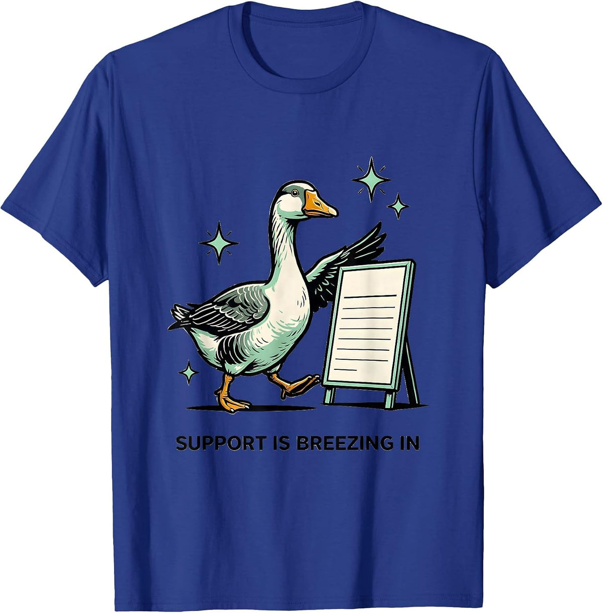 Support Is Breezing In Bold Bubbly Special Education Teacher T-Shirt - Royal Blue