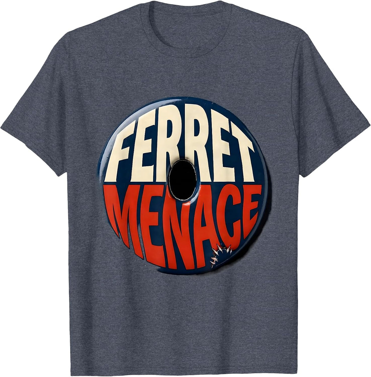 Men's Ferret Menace Funny Ferret Lover Gift Kids T-Shirt - Heather Blue