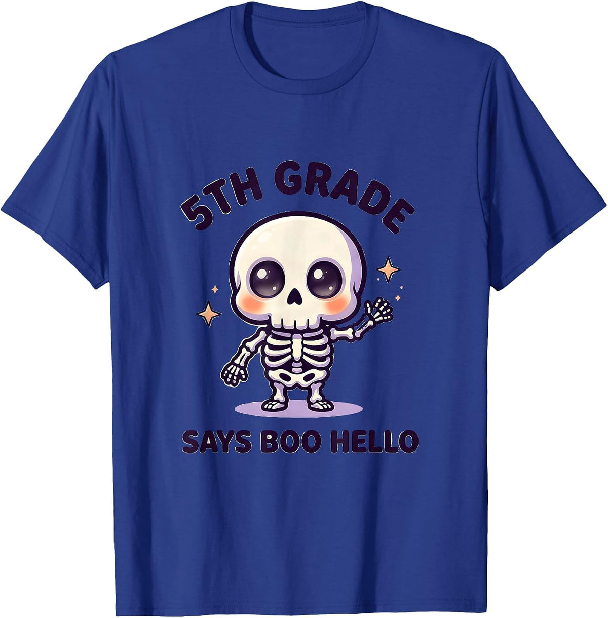Men's 5th Grade Says Boo Hello Cute Kawaii Halloween Teacher T-Shirt - Royal Blue