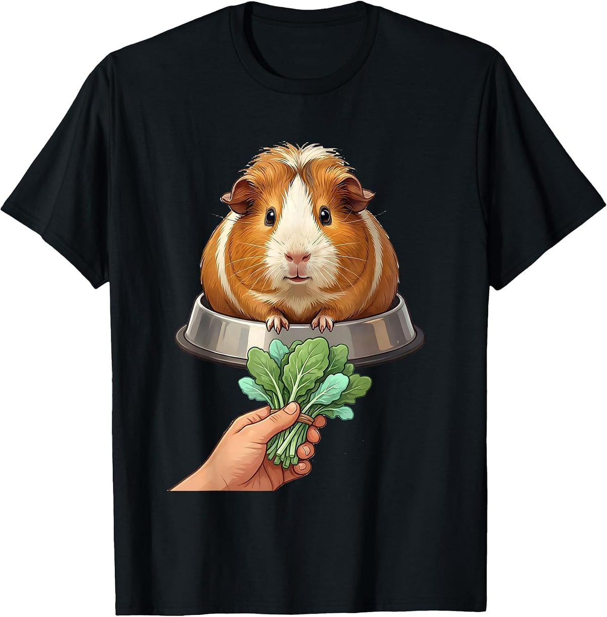 Men's Oversized Tailless Guinea Pig Cute Kawaii Pet Lover Gift T-Shirt - Black