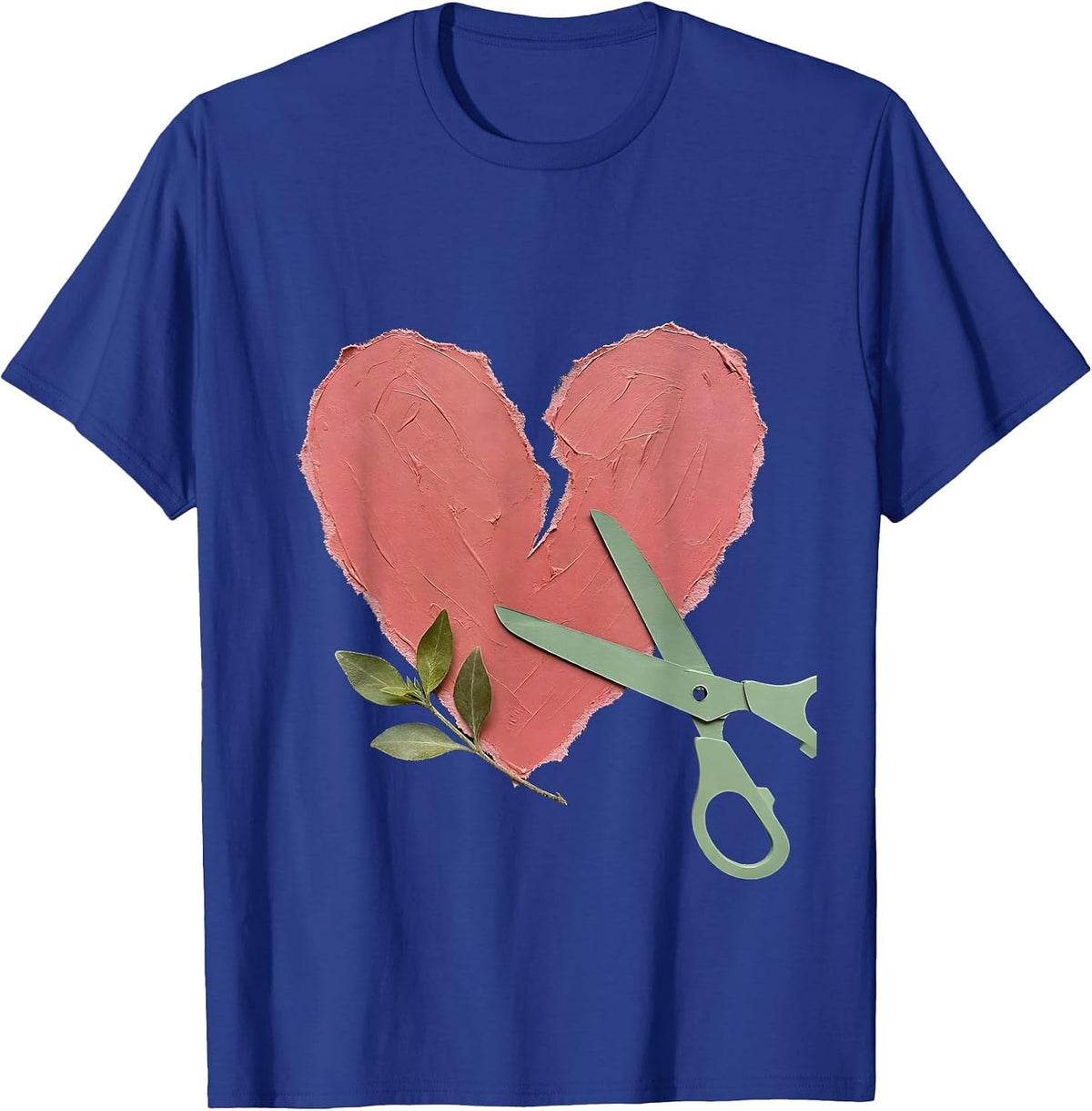 Preschool Teacher Construction Paper Heart Design T-Shirt - Royal Blue
