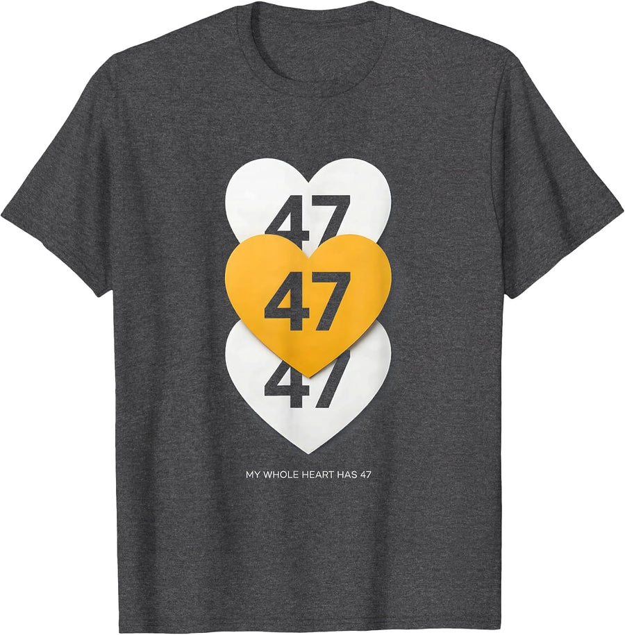 Men's My Whole Heart Has 47 Down Syndrome Awareness Extra T-Shirt - Dark Heather Grey