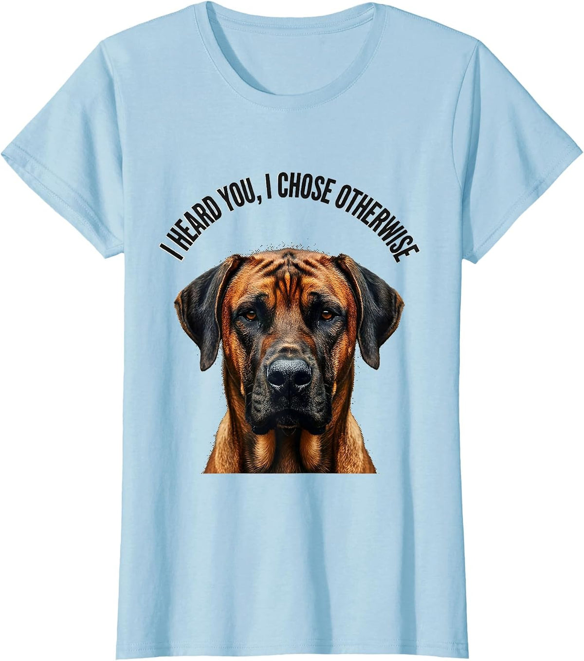 I Heard You, I Chose Otherwise Funny Rhodesian Ridgeback Dog T-Shirt - Baby Blue
