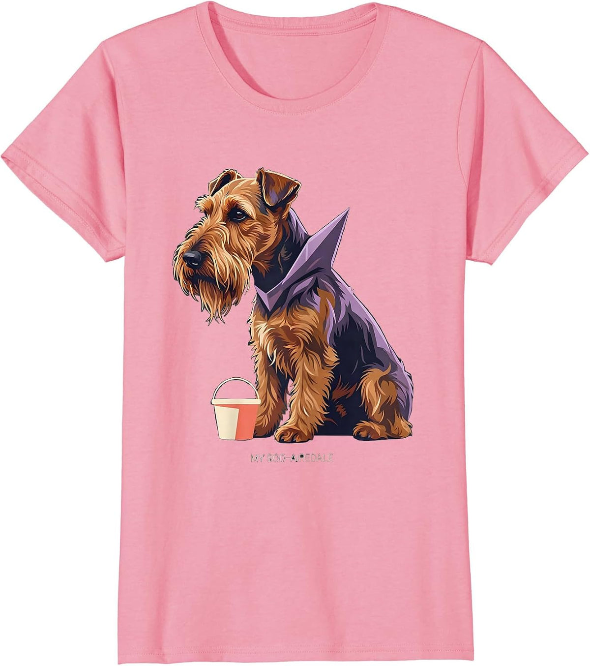 Women's My Boo-Airedale Funny Airedale Terrier Dog Lover Halloween T-Shirt - Pink