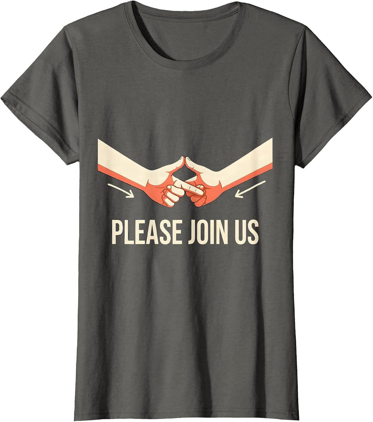 Women's Please Join Us ASL Sign Language Teacher Interpreter SPED T-Shirt - Asphalt Grey