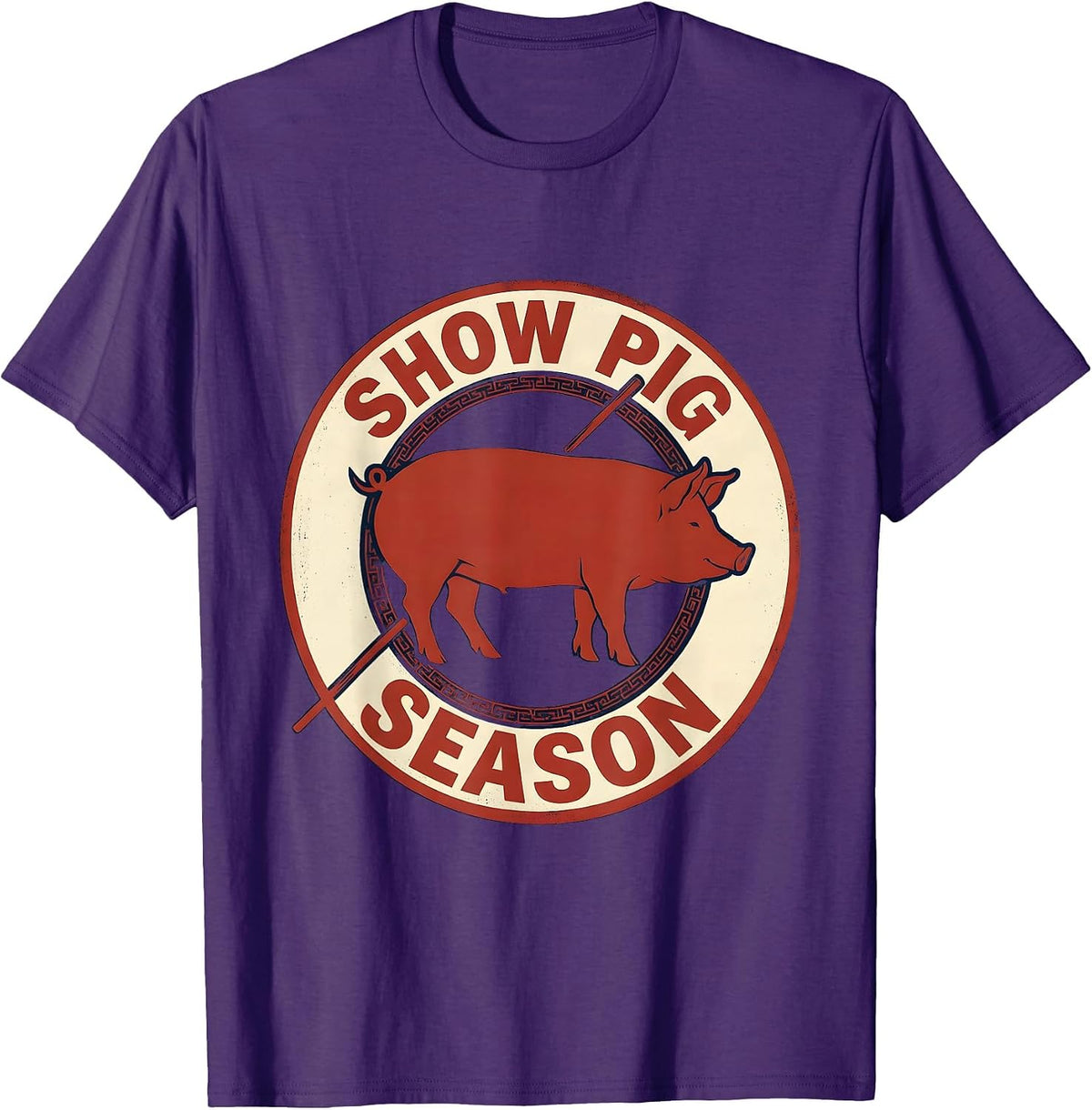 Show Pig Season Funny Pig Lover Farm Animal Humor T-Shirt - Purple