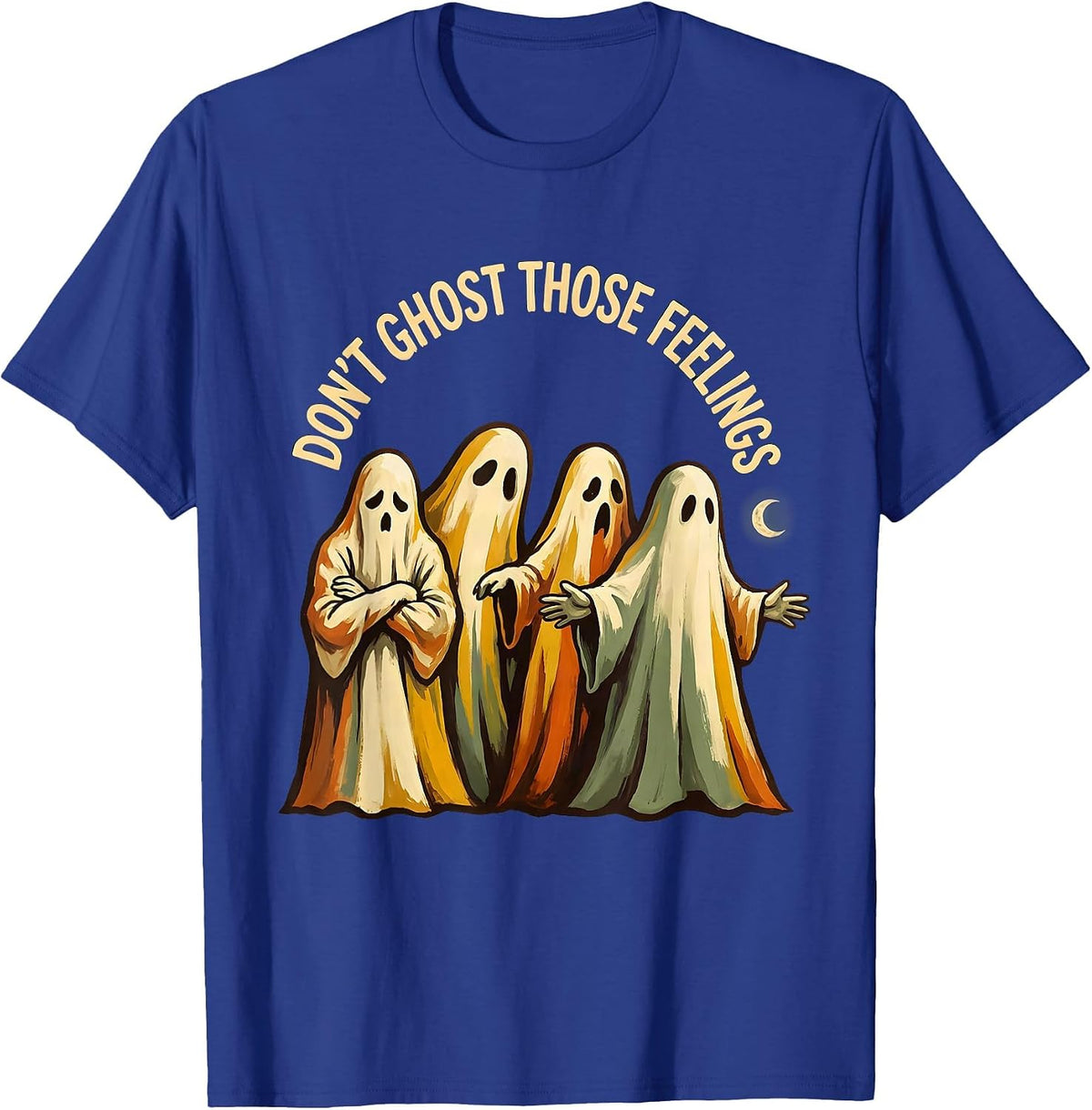 Men's Don't Ghost Those Feelings Halloween Mental Health Counselor T-Shirt - Royal Blue