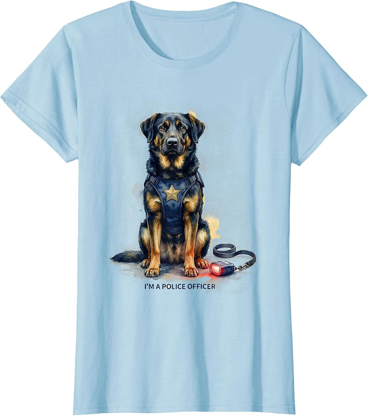 I'm A Police Officer Watercolor Police Costume Kids T-Shirt - Baby Blue