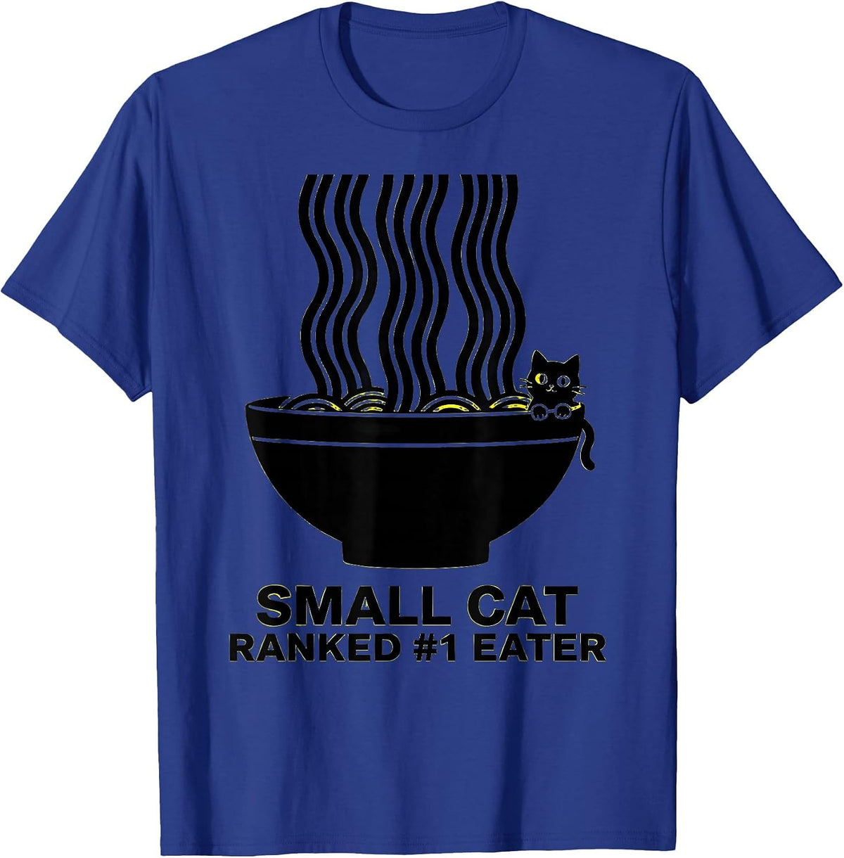 Men's Small Cat, Ranked #1 Eater Funny Anime Kawaii Cat Lover Gift T-Shirt - Royal Blue