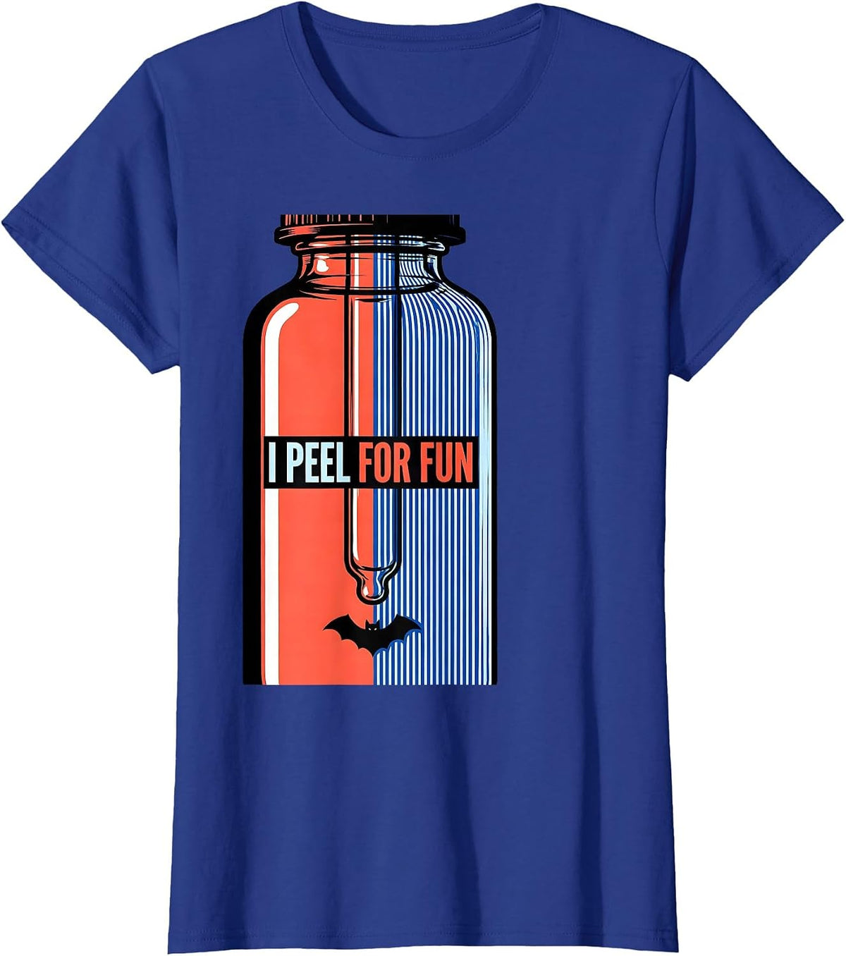 Women's I Peel For Fun Split Glam Dermatology Halloween Humor T-Shirt - Royal Blue