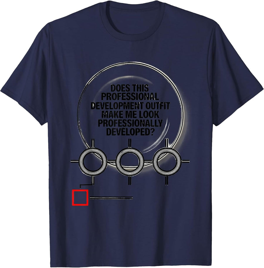 Does This Look Professionally Developed Teacher Humor T-Shirt - Navy Blue