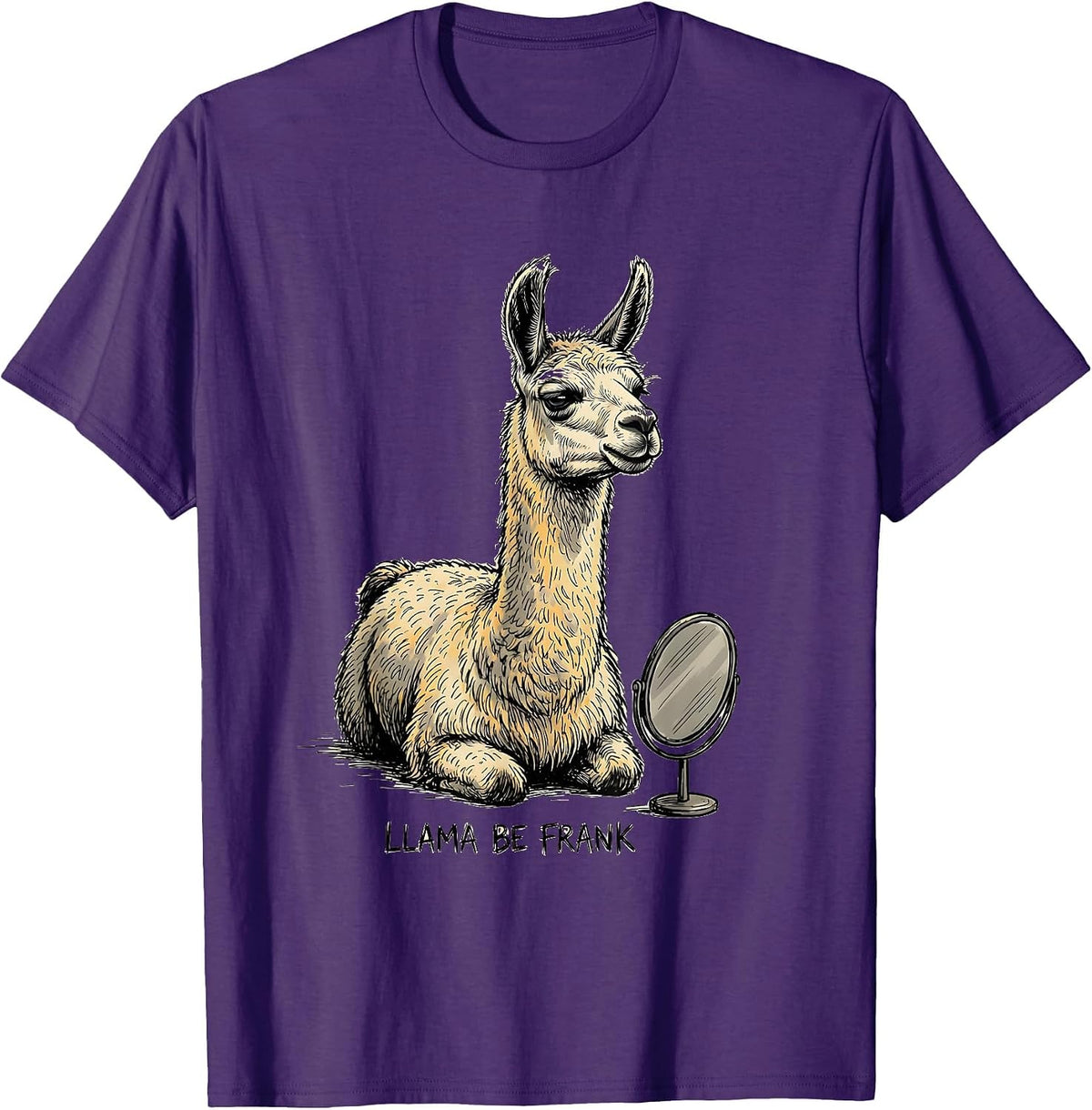 Men's Llama Be Frank Funny Animal Humor Llama Lover Gift T-Shirt - Purple