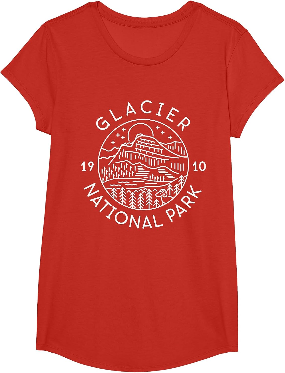 Glacier National Park 1910 Montana T-Shirt - Girls Red