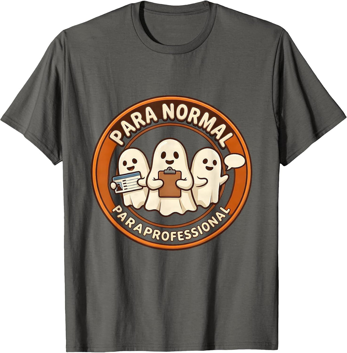 Men's Para Normal Paraprofessional Ghost Sped Teacher Aide T-Shirt - Asphalt Grey