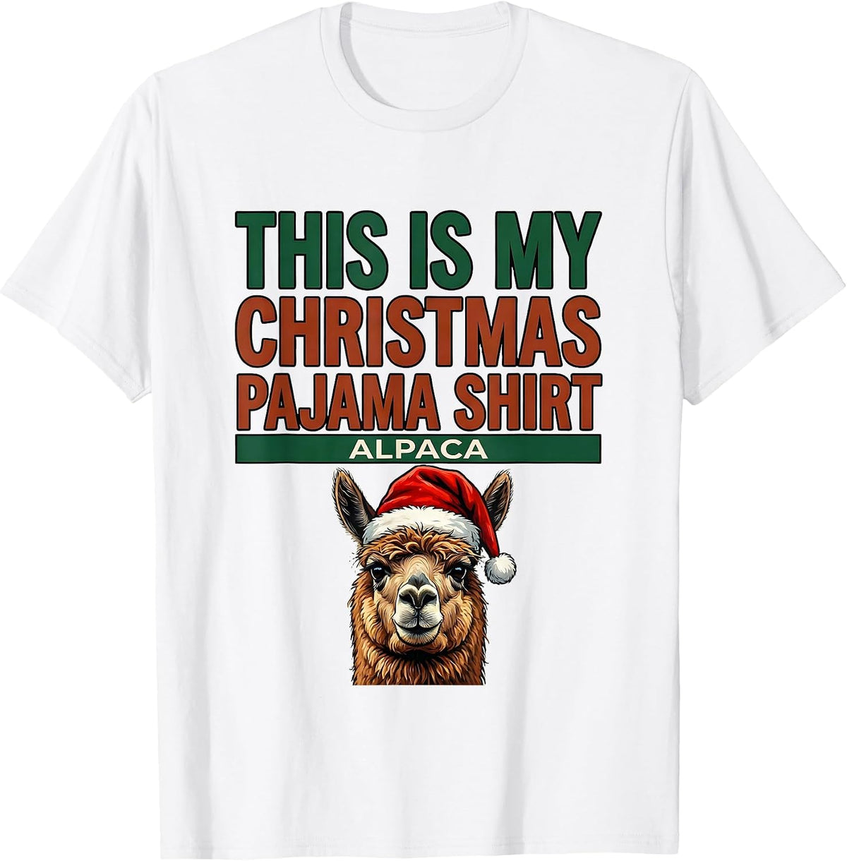Men's This Is My Christmas Pajama Shirt Alpaca Funny Animal Lover T-Shirt - White
