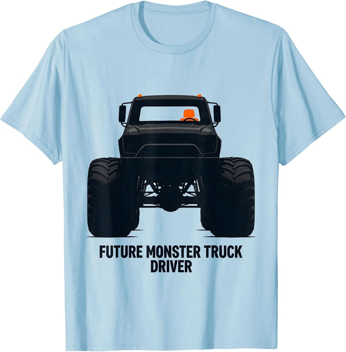 Men's Future Monster Truck Driver Playful Monster Truck Kids T-Shirt - Baby Blue
