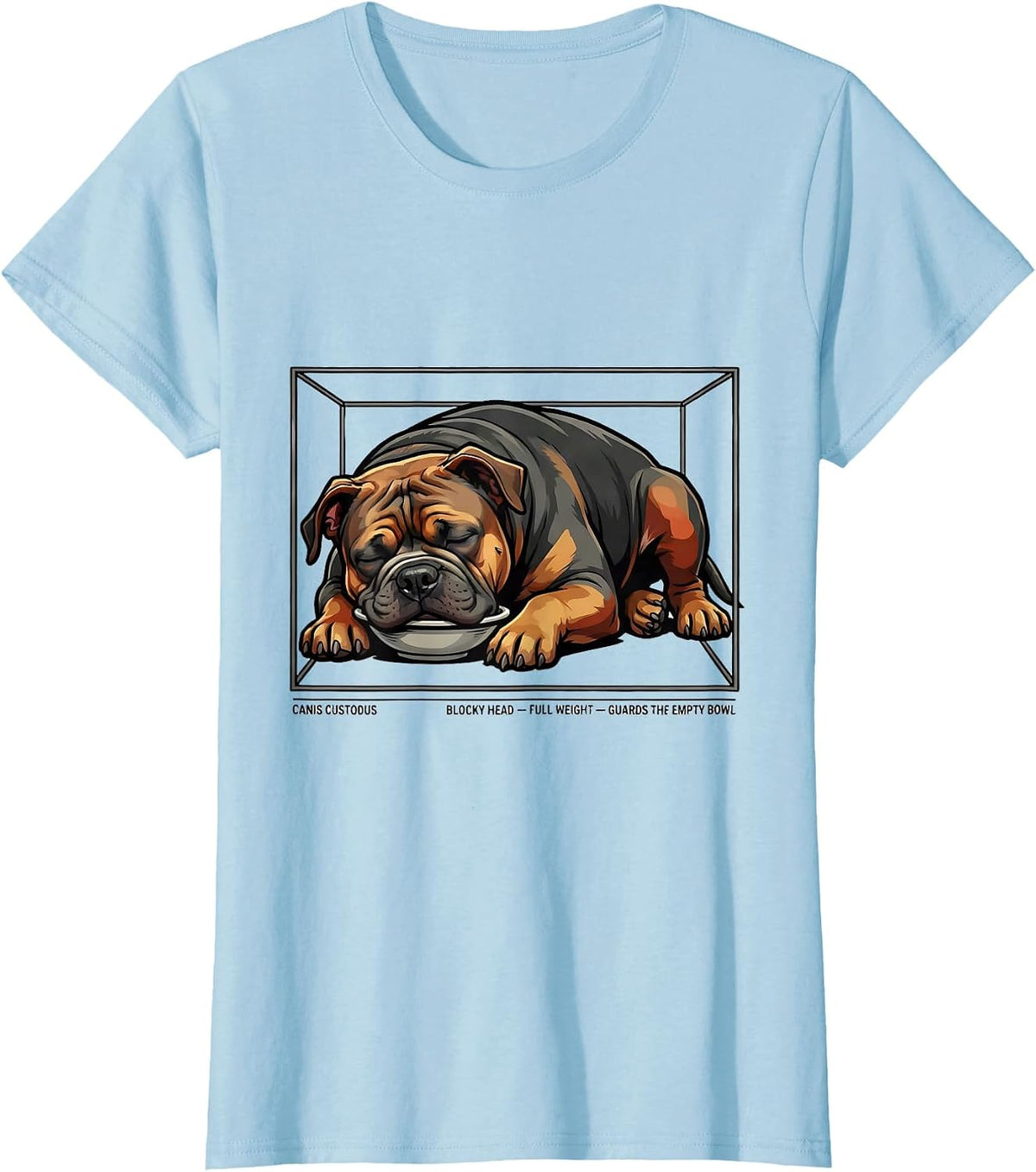 Women's Canis Custodus Pitbull Dog Mom Humor T-Shirt - Baby Blue