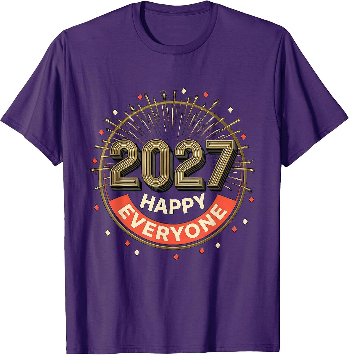 Happy 2027 Everyone New Year Party Family Matching T-Shirt - Purple