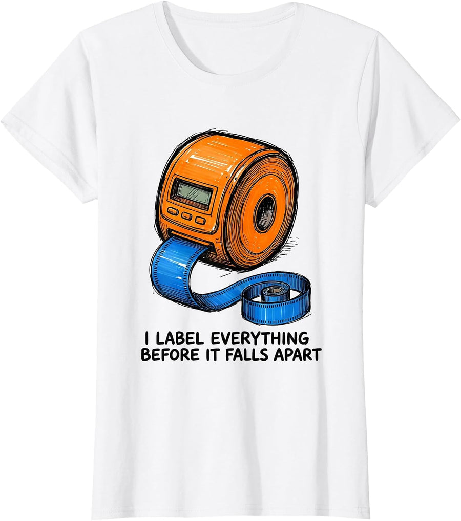Women's I Label Everything Before It Falls Apart Special Education T-Shirt - White