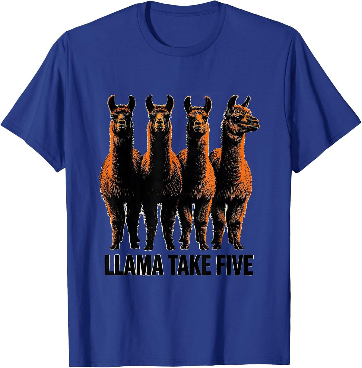 Llama Take Five Funny Alpaca Novelty Humor Gift T-Shirt - Royal Blue