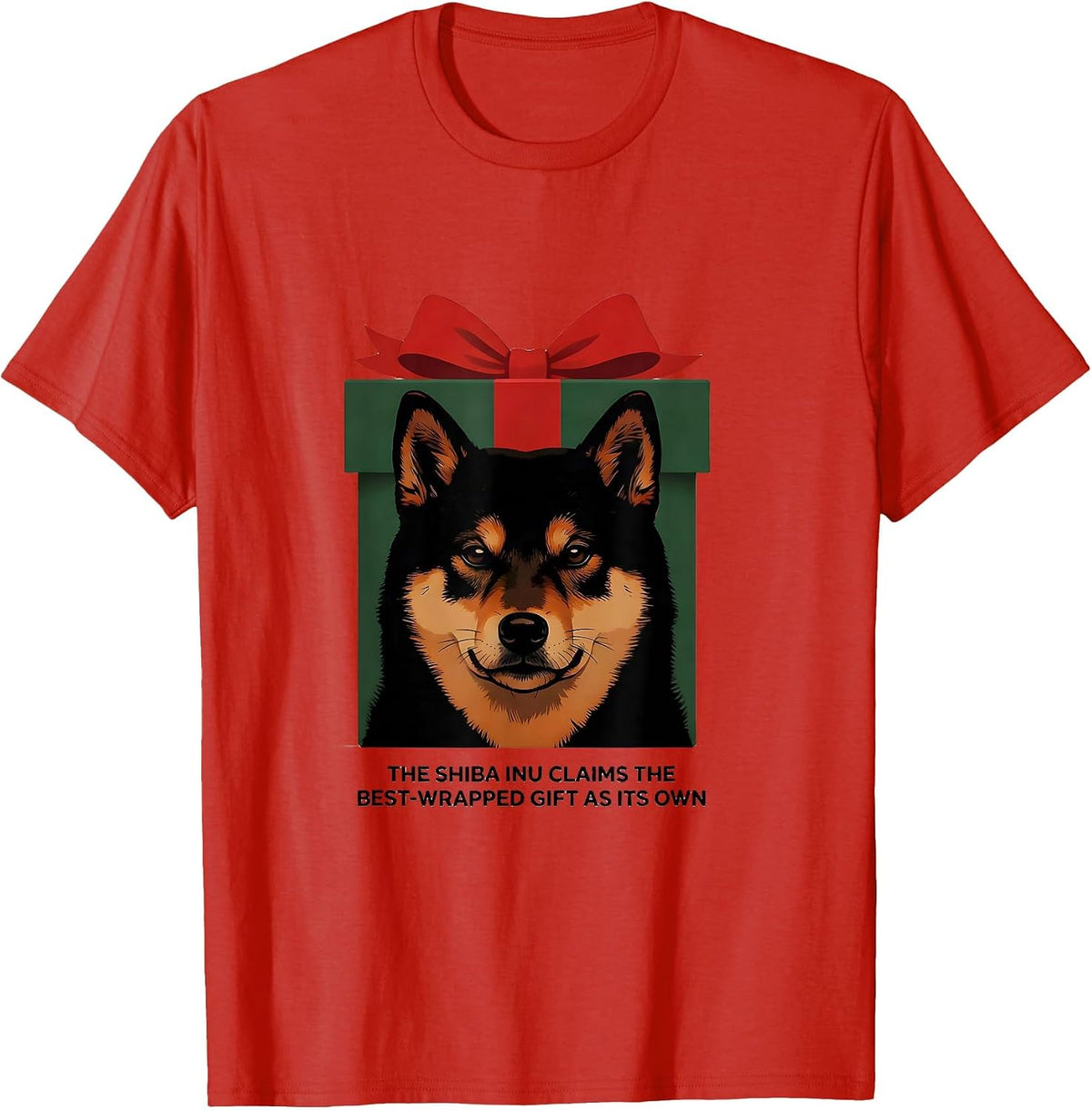 Men's The Shiba Inu Claims The Best-Wrapped Gift As Its Own T-Shirt - Red