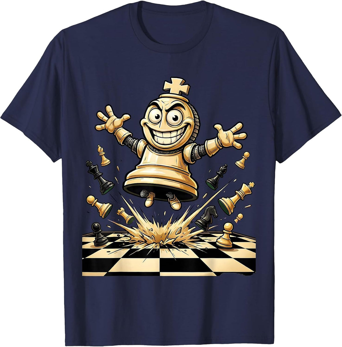 Men's Rizz Em With The Tism Chess Knight Leap T-Shirt - Navy Blue