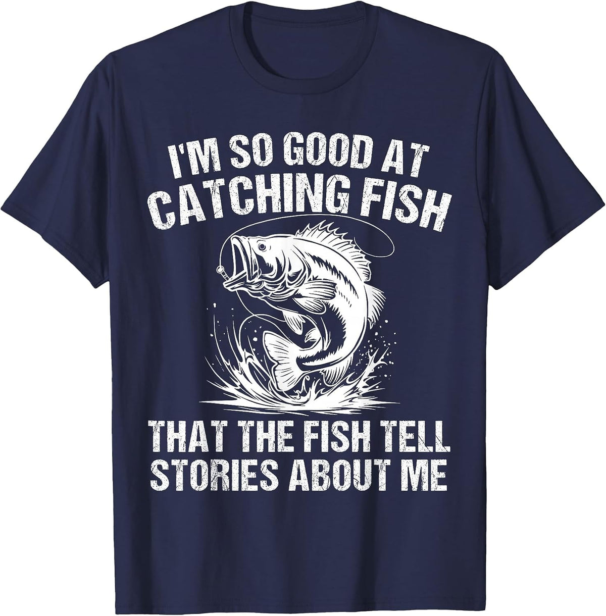 Bass Fishing Fisherman Funny Fisherman Catch Fish T-Shirt - Navy Blue