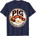 Pig: The Breakfast Diplomat Funny Bacon Lover Breakfast T-Shirt - Navy Blue