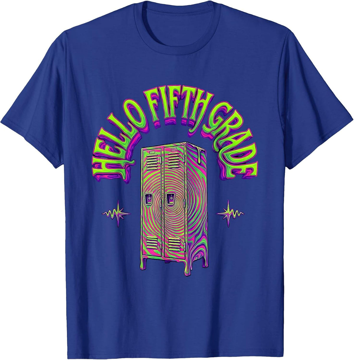 Men's Hello Fifth Grade Psychedelic Back To School 5th Grade T-Shirt - Royal Blue