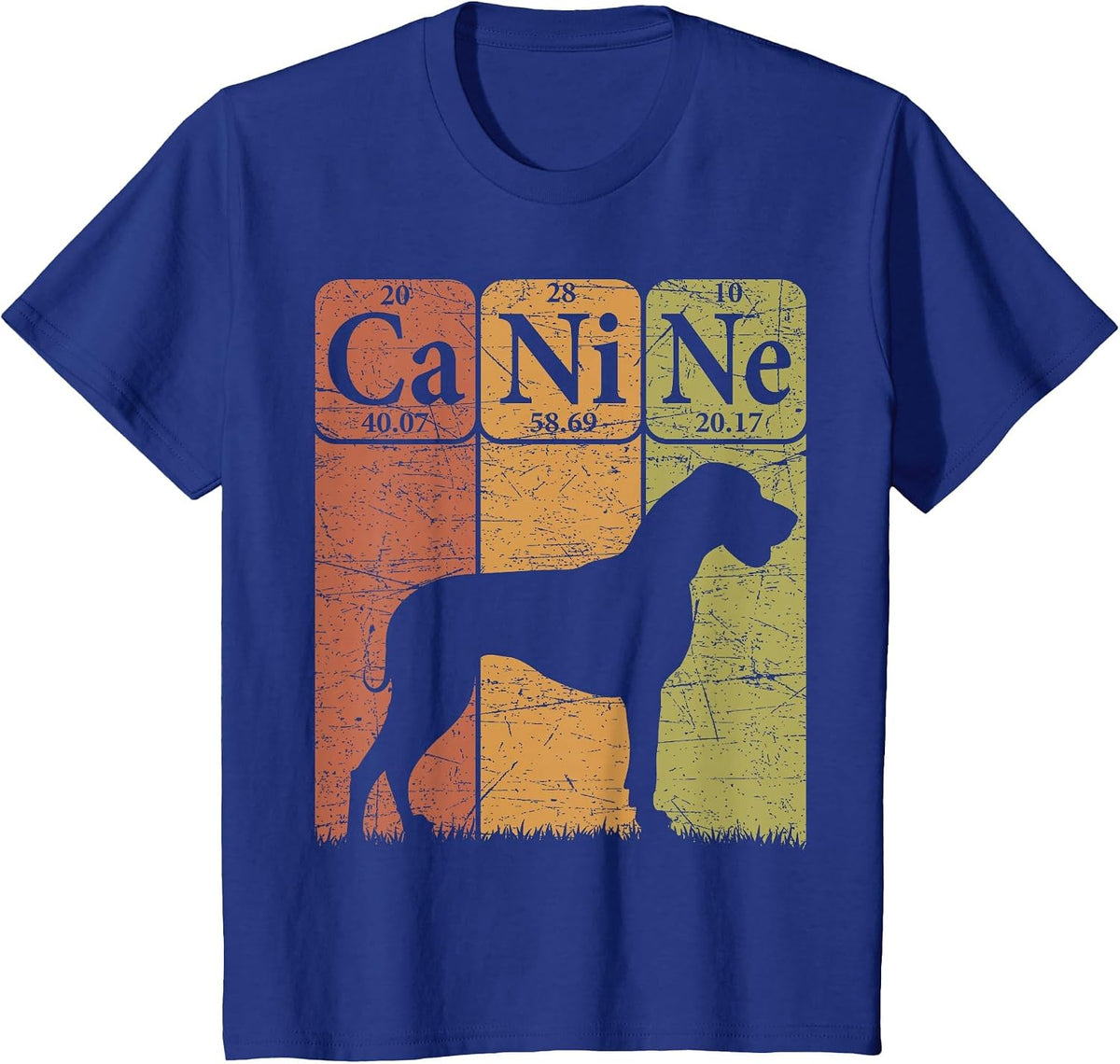 Great Dane Dog Periodic Table Elements Dog Canine T-Shirt - Royal Blue