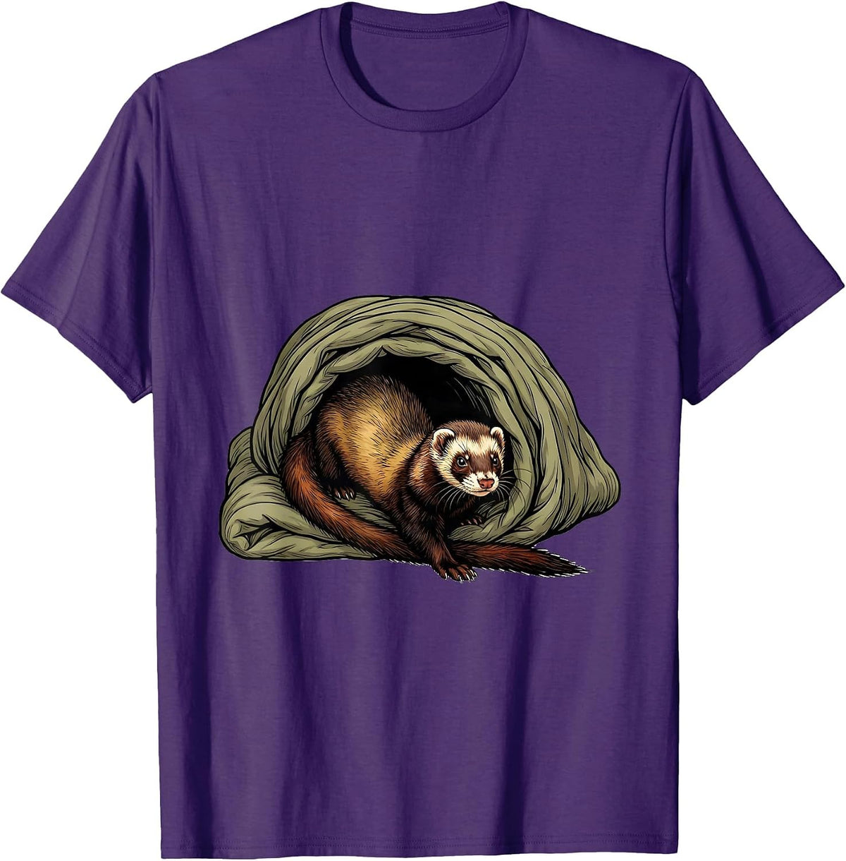 Men's Ferret Tunnel Blanker Funny Ferret Lover Christmas T-Shirt - Purple
