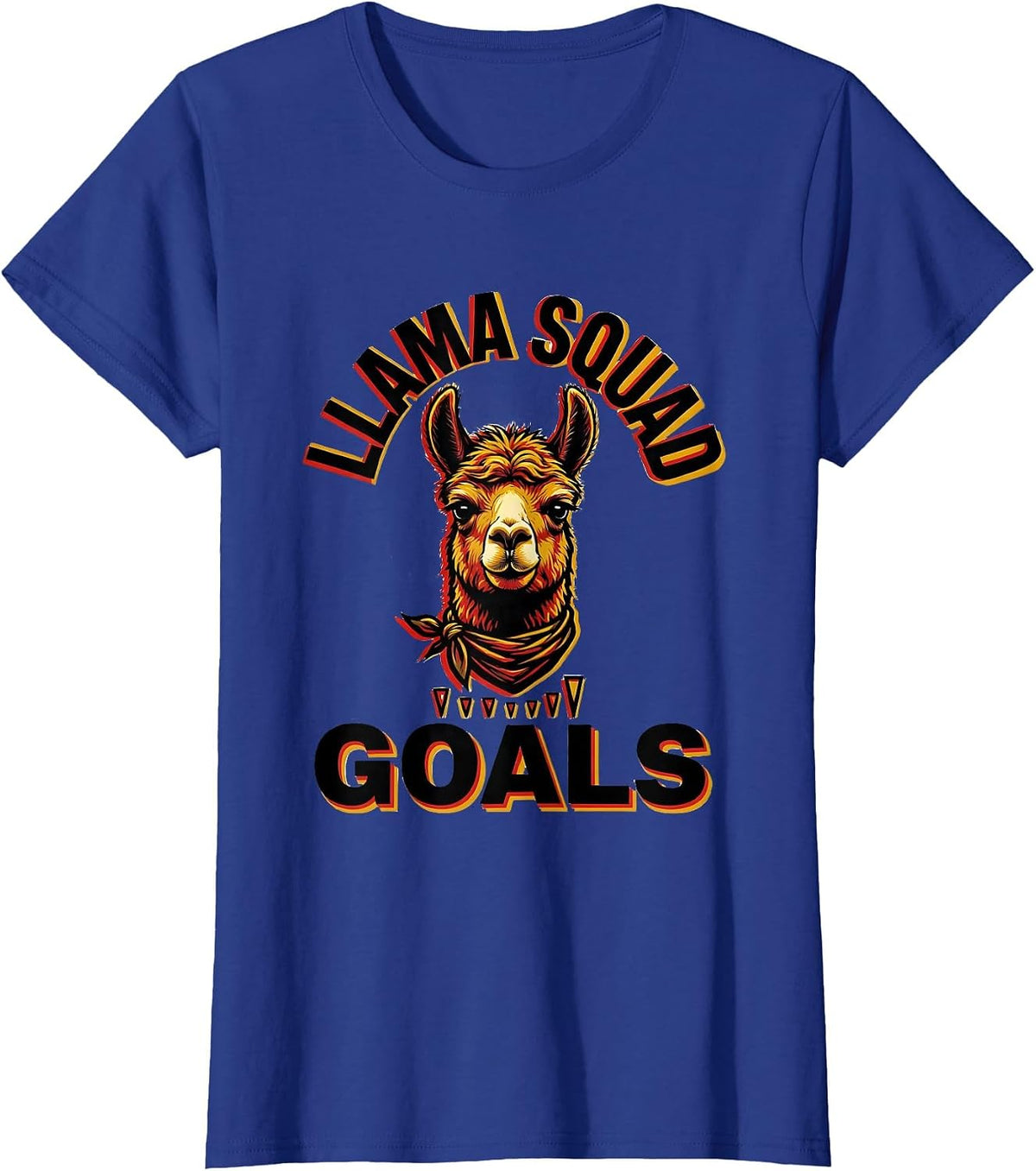Women's Llama Squad Goals Funny Llama Lover Group Novelty T-Shirt - Royal Blue