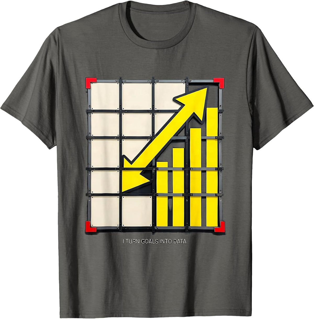 I Turn Goals Into Data Stencil Graphic Special Education T-Shirt - Asphalt Grey