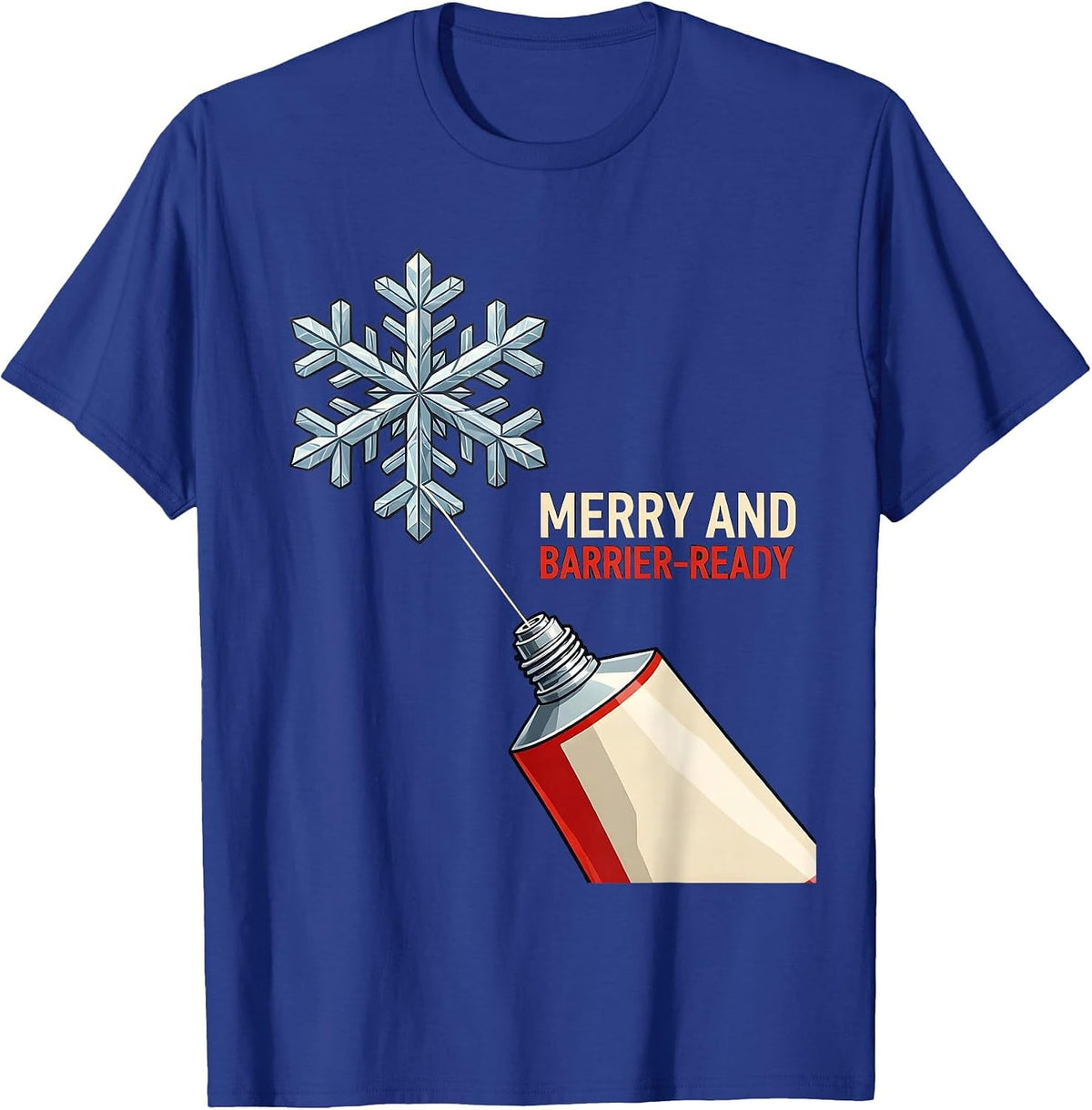 Men's Merry And Barrier-Ready Esthetician Dermatology Christmas T-Shirt - Royal Blue