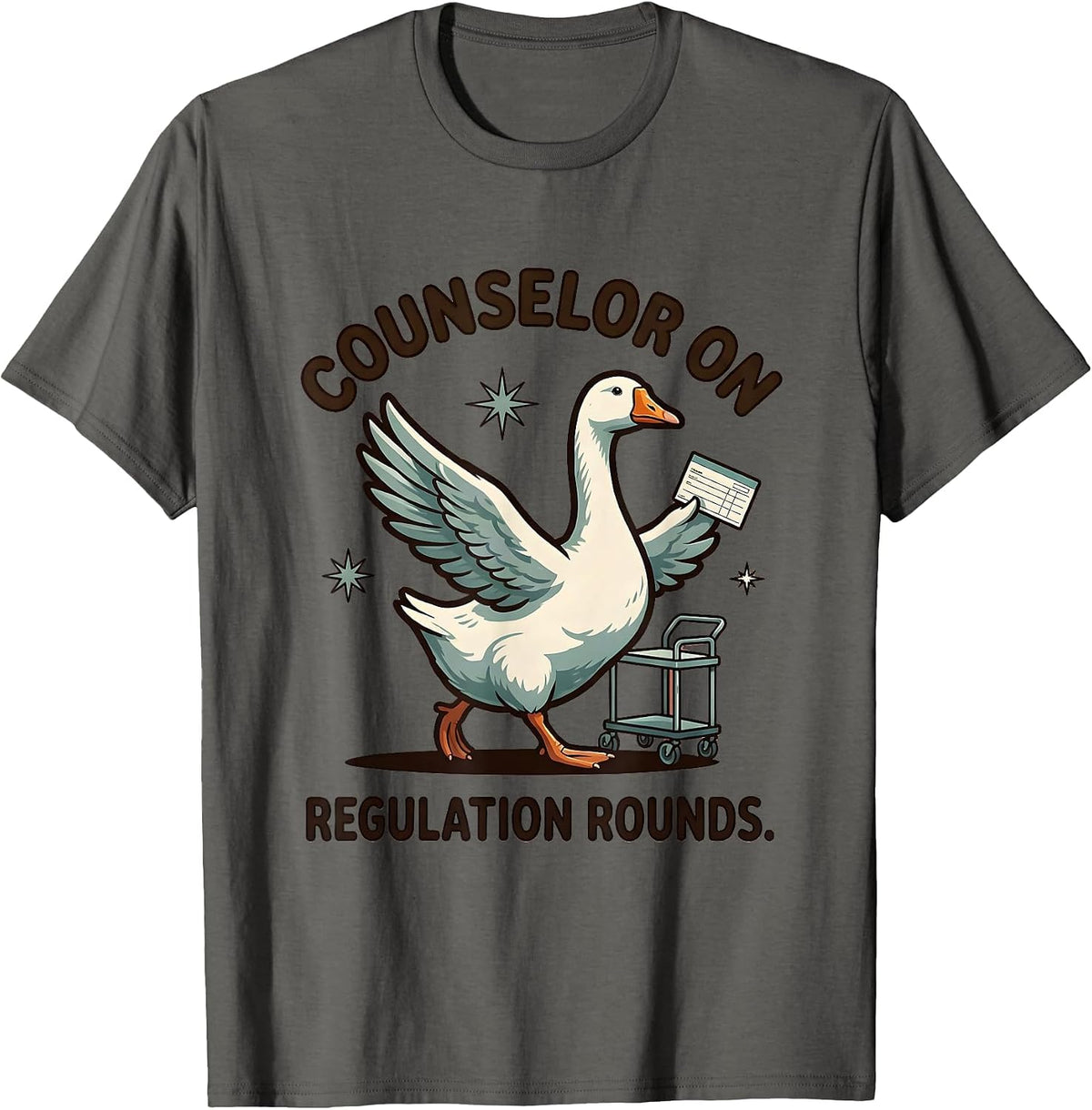 Counselor On Regulation Rounds Funny Mental Health Counselor T-Shirt - Asphalt Grey