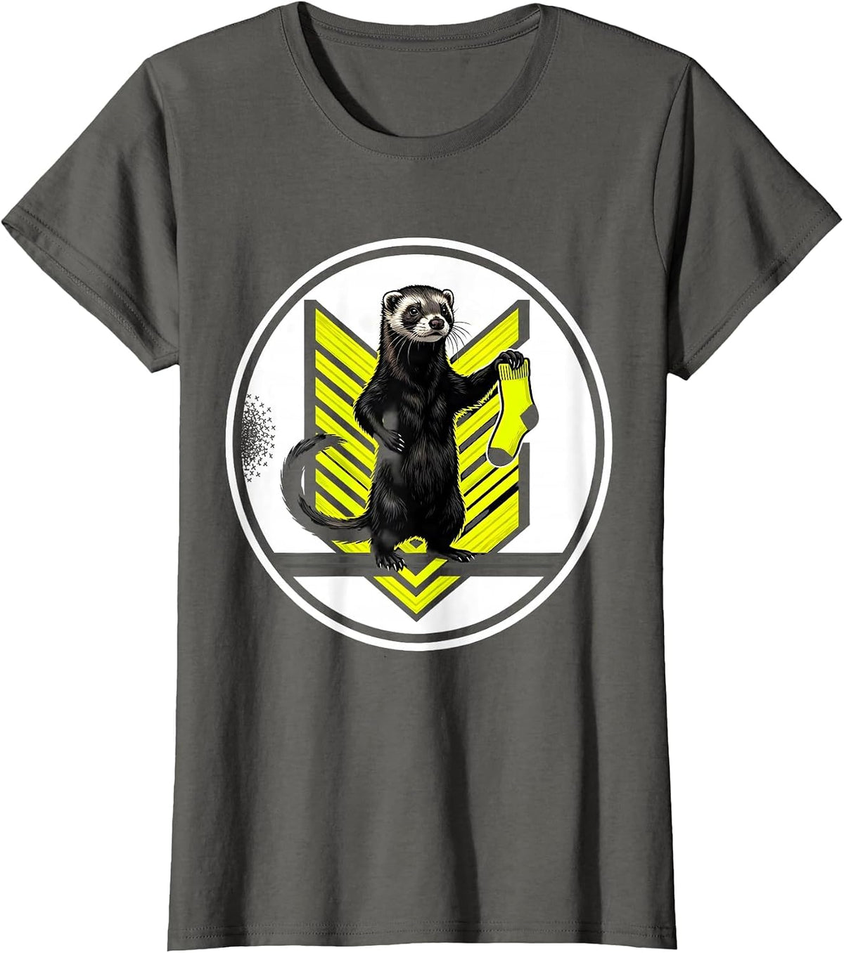 Women's Ferret Sealed Badge Funny Ferret Lover Gift T-Shirt - Asphalt Grey