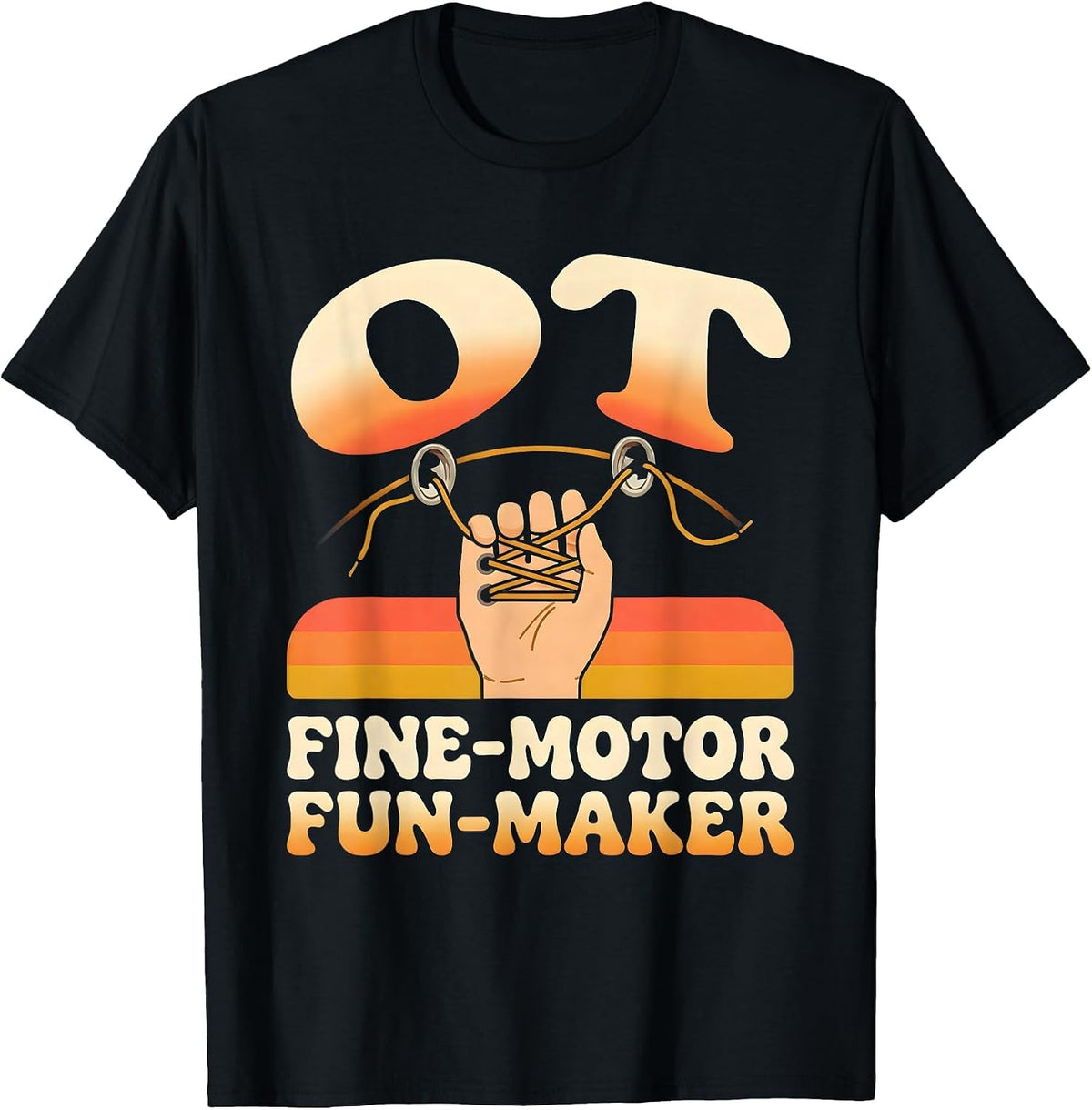 Men's OT Fine-Motor Fun-Maker Retro Occupational Therapy T-Shirt - Black
