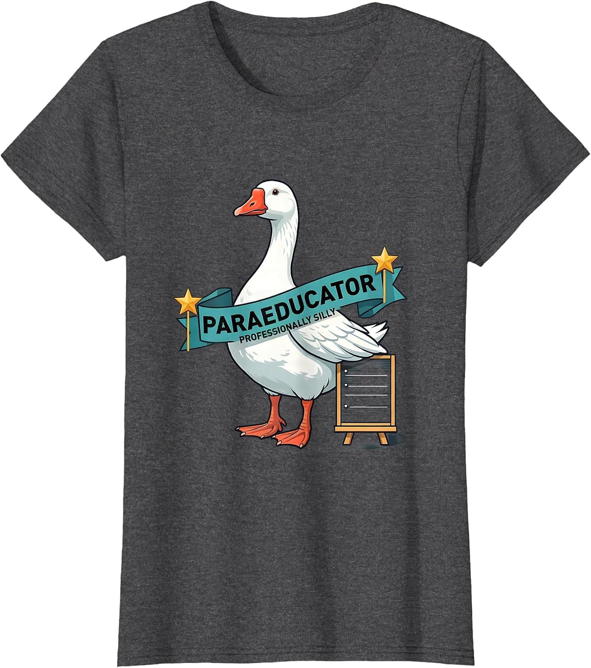 Women's Paraeducator Professionally Silly Funny SPED Teacher T-Shirt - Dark Heather Grey