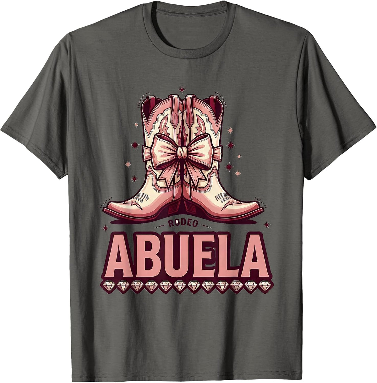 Men's Rodeo Abuela Sparkle Cowgirl Birthday Party Matching T-Shirt - Asphalt Grey
