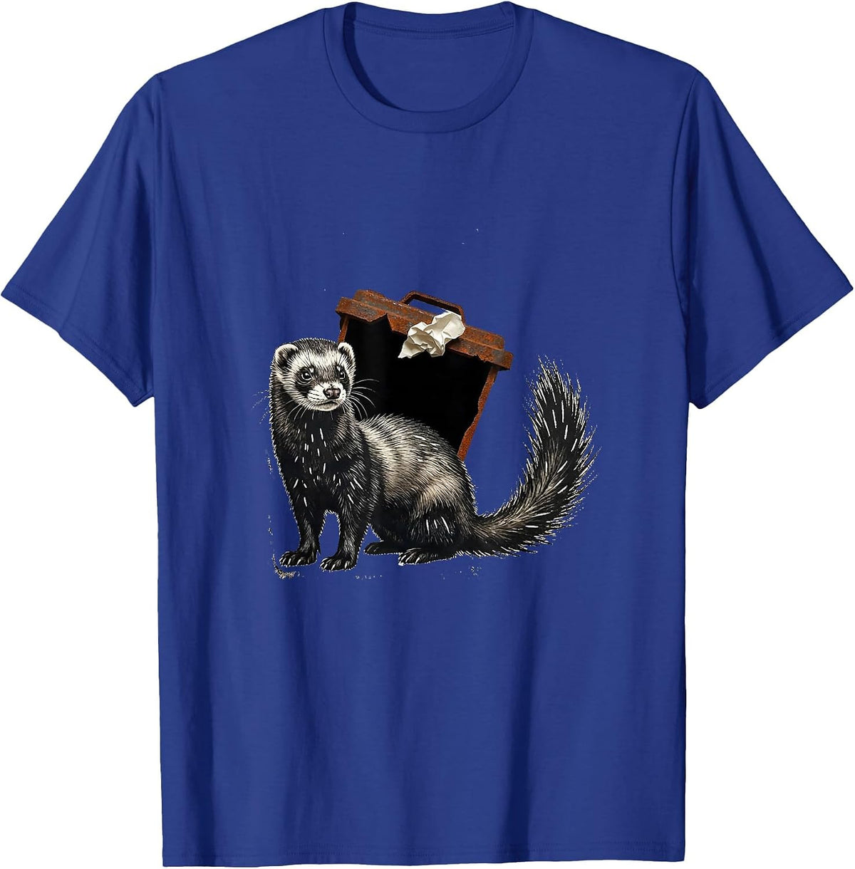 Men's Ferret In Recycling Bin Funny Ferret Lover Gift T-Shirt - Royal Blue